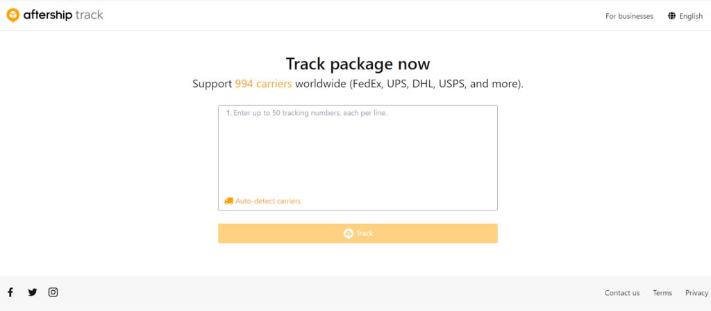AfterShip Package Tracker App