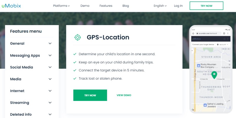 gps location umobix